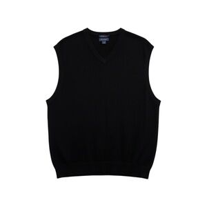 Club Room Cashmere Sweater Vest Men’s XL Black Sleeveless Luxury Knit‎
